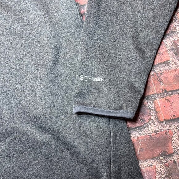 AFTCO Sweater Mens Medium1/4 Zip Gray AFTECH Fishing Fleece Poly Pockets - Picture 3 of 8